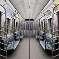 Industrial Equipment Subway Train Carriage With White Blue Exterior And Wheels