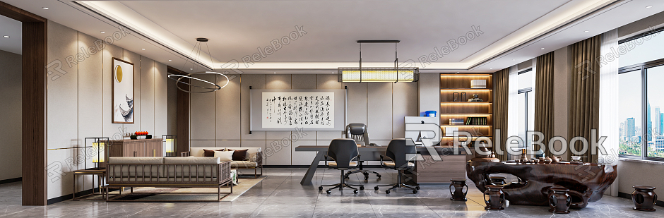 New Chinese Office Manager Office Manager Room model