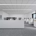 Modern Public Office Space Interior Design With Desks Chairs Storage Cabinets And Large Windows