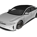 Modern Silver Sleek Sedan With Streamlined Body And Gold Alloy Wheels Design