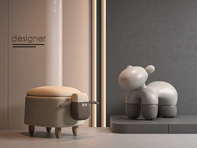 Modern children's chair children'stool 3d model