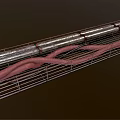 Metal Pipes And Red Hoses Arranged On Metal Grid Support Structure