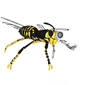 Mechanical Wasp Doll With Yellow Black Stripes Large Eyes Metallic Parts And Wings