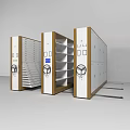 Modern Compact Storage Shelving Units With White Brown Panels And Control Handles