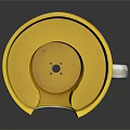 Creative White Cup Shaped Living Item With Yellow Interior And Handle