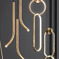Modern Chandeliers With Gold Metal Frames And Glass Elements Unique Shapes 3d model