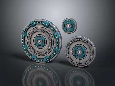 High Quality Hardware Tools Precision Gears with Blue Accents in Various Sizes 3d model