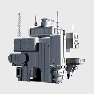 Science Fiction Building Science Fiction Base Future Building 3d model