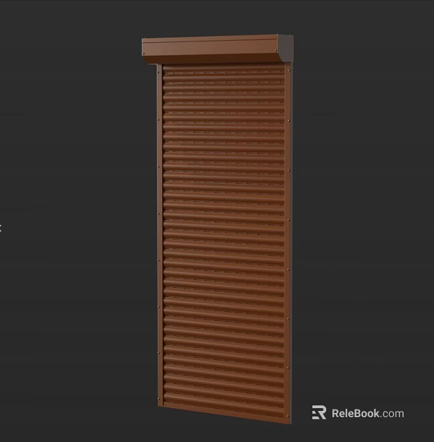 Brown Wooden Vertical Blinds With Striped Design For Home Window Interior 3d model 