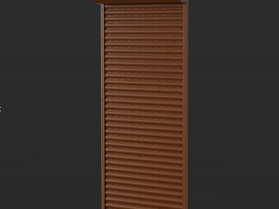 Brown Wooden Vertical Blinds With Striped Design For Home Window Interior 3d model
