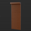 Brown Wooden Vertical Blinds With Striped Design For Home Window Interior