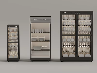 Haier Disinfection Cabinets In Different Sizes Storing Cups Plates And Bowls 3d model