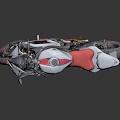 Yamaha Sporty Motorcycle with White Red Gray Body Red Seat and Sleek Design