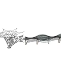 Modern Outdoor Artistic Mesh Sculptures With Geometric Design And Wave Shapes
