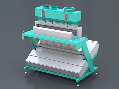 Industrial Sorting Equipment With Multi Layer Structure And Ventilation System 3d model