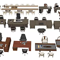 Modern Office Desks With Wooden Tops And Matching Chairs For Workspace