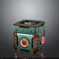 Futuristic Tech Inspired Cube Device With Multi Sided Glowing Illuminated Colorful Panels 3d model