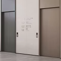 Modern Elevator Doors In Building Interior With Floor Number Displays 3d model