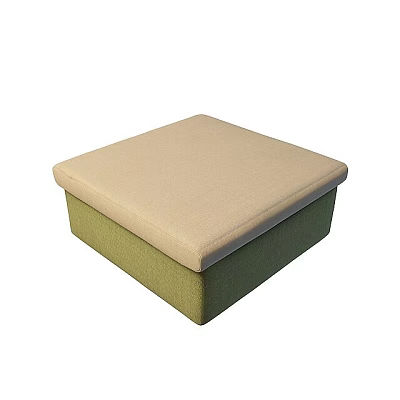 Square Shaped Hat With Beige Cushioned Top And Green Base Design For Daily Use 3d model