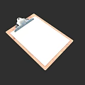 Blank Clipboard With Wooden Border And Metal Clip On Dark Background