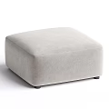 Gray Velvet Square Ottoman With Padded Seat And Black Support Legs