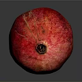 Fresh Whole Red Pomegranate With Shiny Surface And Texture On Dark Background