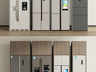 Smart home appliance refrigerator combination 3d model