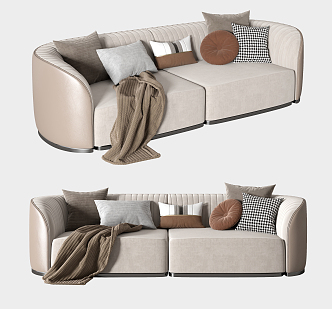 modern double sofa 3d model