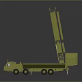 Military Tank Based Mobile Radar System With Large Vertical Antenna And Platform 3d model