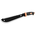 Durable Serrated Blade Hardware Tool with Black and Orange Handle for Cutting Tasks