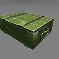 Green Military Crate With Metal Latches Handles And Stenciled Text
