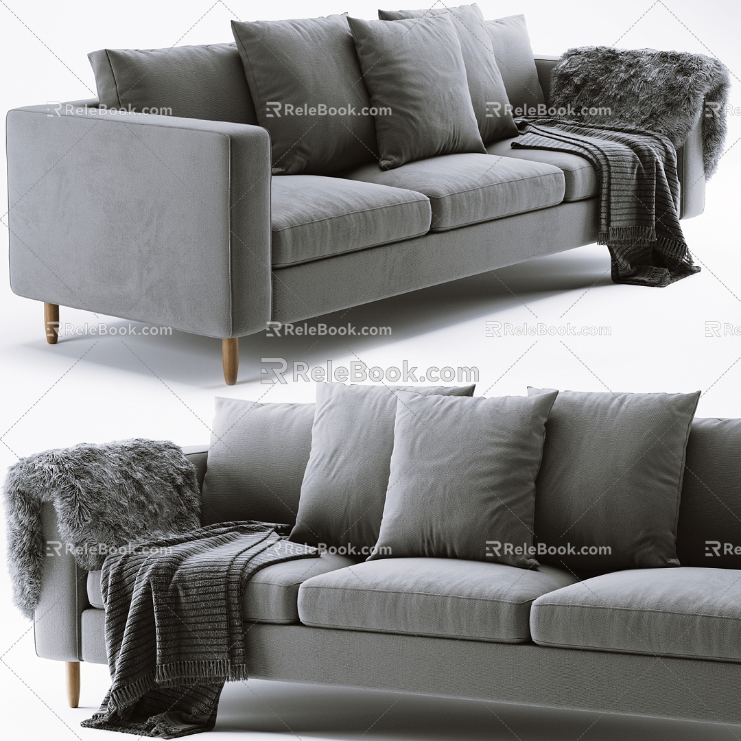 Double sofa pillow pillow 3d model