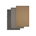 Square Rugs With Brown And Gray Woven Texture Wavy Pattern Design Stacked