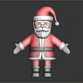 3D Santa Claus Character in Red Outfit With Santa Hat White Beard Glasses and Boots