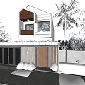 Modern single-family house villa self-built house 3d model