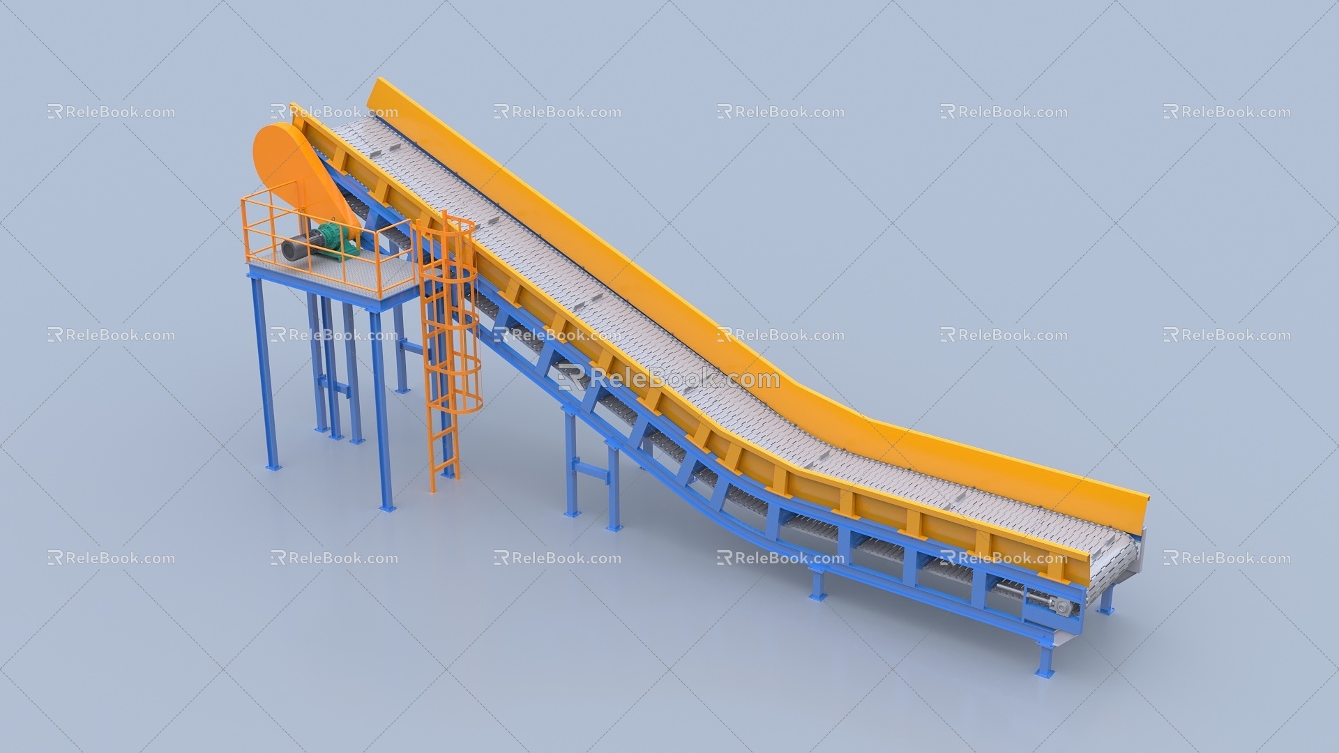 Industrial conveyor chain plate conveyor conveyor device 3d model