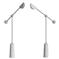 Modern Dual Floor Lamps With Adjustable Arms Spherical Nodes And Textured Bases