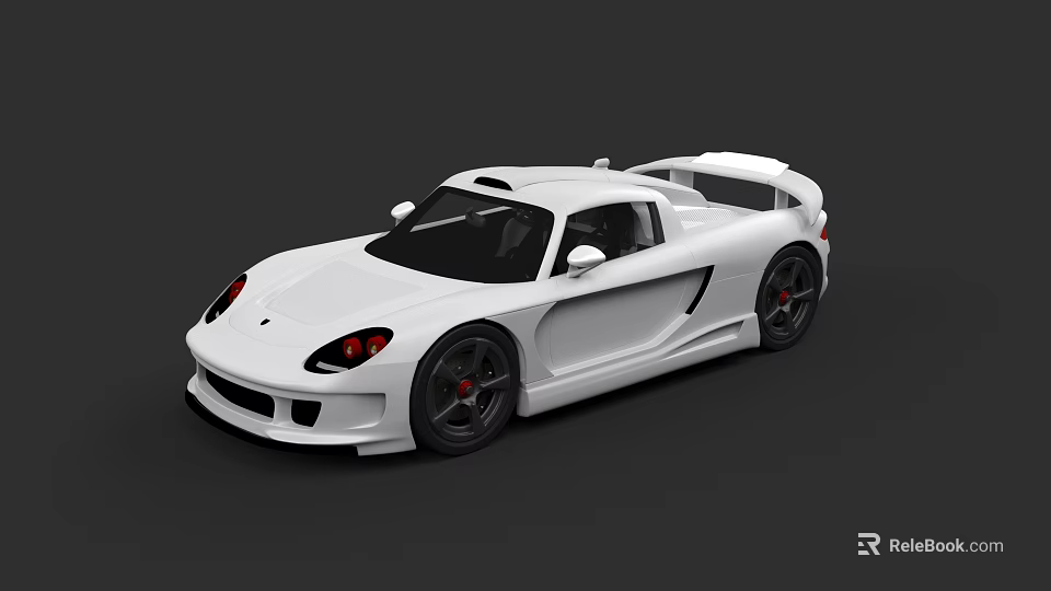 White Sports Car With Sleek Aerodynamic Body And Black Alloy Wheels 3d model 