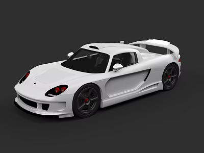 White Sports Car With Sleek Aerodynamic Body And Black Alloy Wheels 3d model