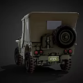 Animated Green Military Jeep Character With Big Eyes And US Army Markings
