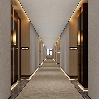 Modern Away Hotel Corridor 3d model