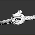 White Braided Rope With Secure Knot And Loop For Household Daily Use 3d model