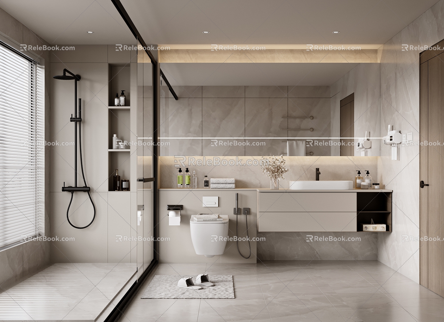 modern bathroom bathroom 3d model