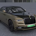 Luxury Rolls-Royce Coupe with Golden Body Black Roof Black Grille and Black Wheels
