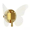 Elegant Butterfly Shaped Wall Lamp With White Wings And Gold Base Design Lighting