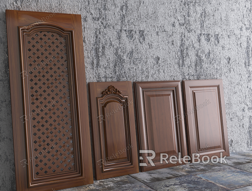 European style wall panel solid wood door panel model