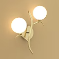 Modern Golden Wall Lamps With White Round Shades And Branch Design Decorative Lighting