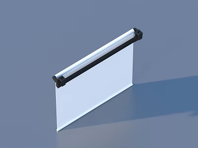 White Rectangular Household Item With Black End Fixings For Tabletop Use 3d model