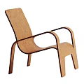 Modern Wooden Chair Featuring Curved Armrests Smooth Backrest And Ergonomic Design Structure