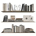 Modern Ornaments Combination Book Record Player Record Magazine Decorative Rack Decorative Cabinet Bookcase 3d model